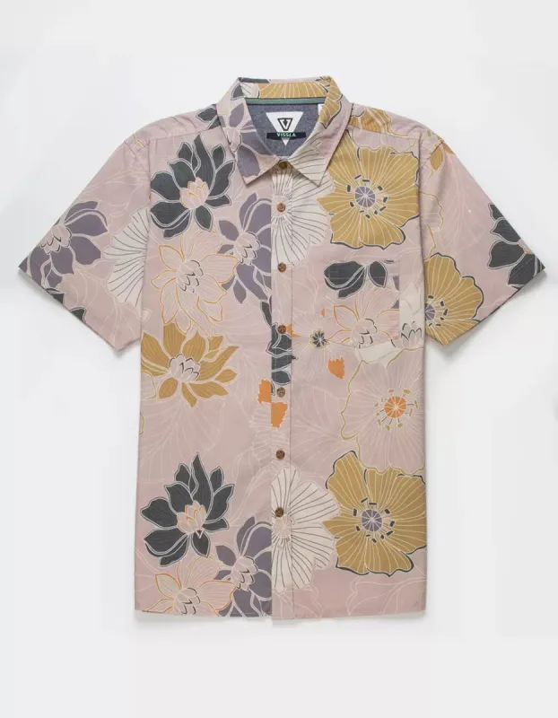 Vissla Chuns Eco Mens Button Up Shirt - Mauve made by Sun Diego Boardshops