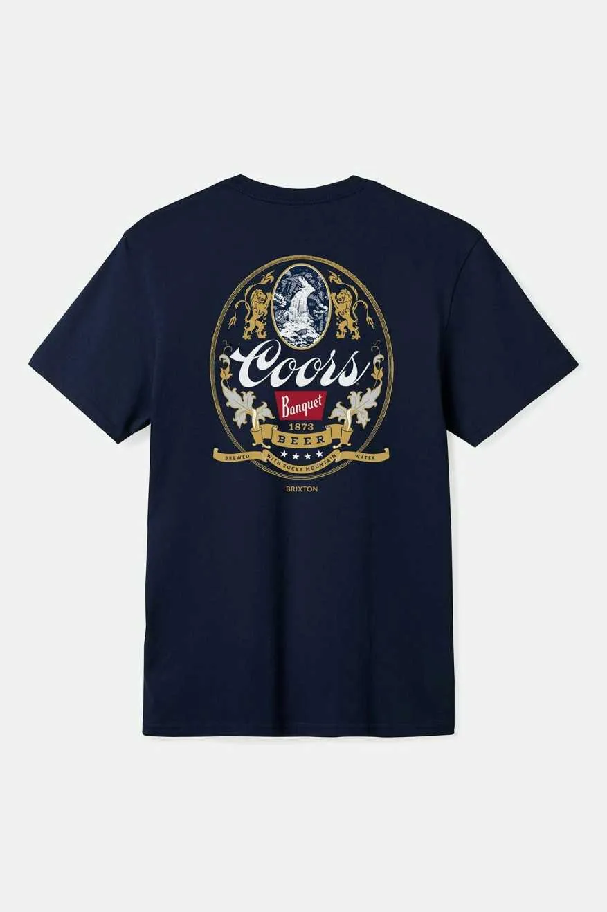 Brixton COORS START YOUR LEGACY MOUNTAIN T-SHIRT - NAVY sold by Sun Diego Boardshops