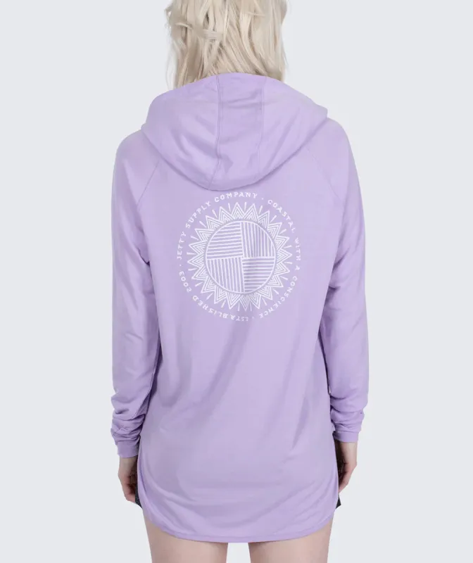 Radial Hooded UV Shirt - Lavender sold by Sun Diego Boardshops