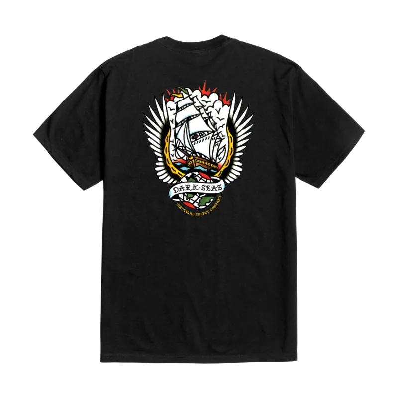 Dark Seas WORLDWIDE STOCK T-SHIRT - BLACK sold by Sun Diego Boardshops