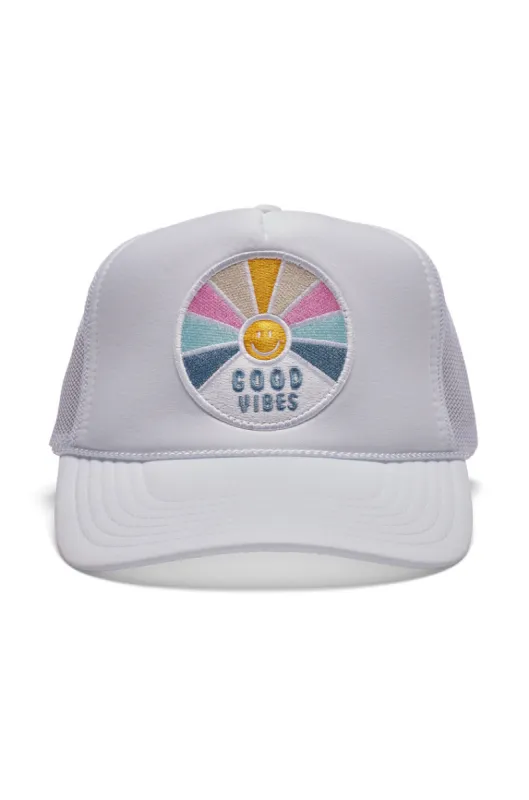 That Friday Feeling Good Vibes Trucker Hat  - White sold by Sun Diego Boardshops