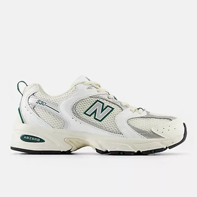 New Balance 530 - SEA SALT/WHITE/MARSH GREEN/SILVER sold by Sun Diego Boardshops