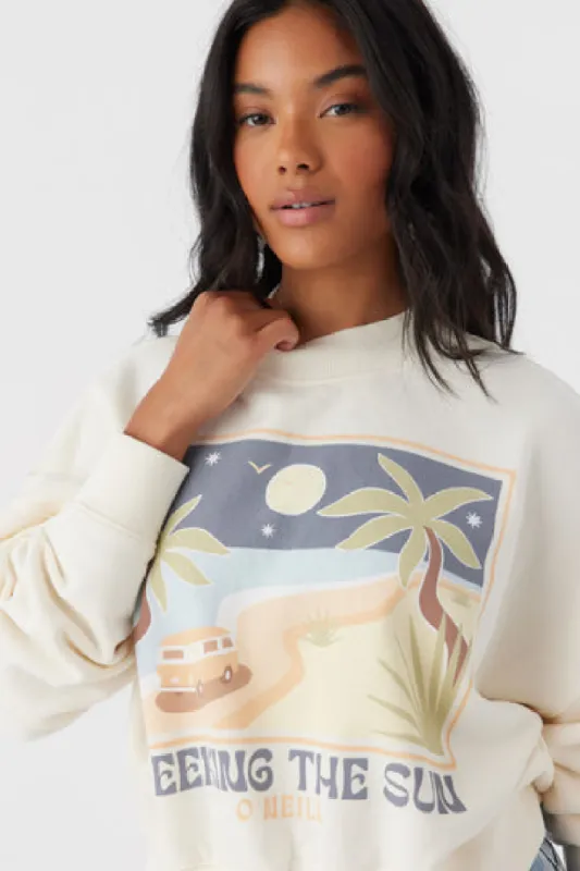 O`Neill ROAM SLOW MOMENT CROP FLEECE - WINTER WHITE sold by Sun Diego Boardshops