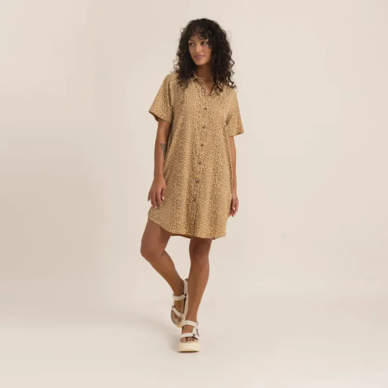 Roark  Bless Up Dress - Caramel Leopard sold by Sun Diego Boardshops