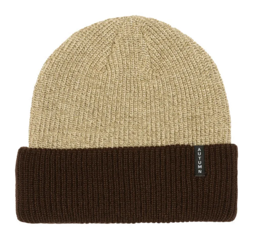 Autumn Blocked Beanie - Oatmeal sold by Sun Diego Boardshops