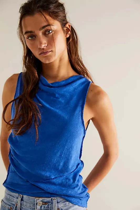 FREE PEOPLE Fall For Me Tee - COBALT BLUE made by Free People