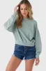 O`Neill MOMENT CROP FLEECE - SILVER BLUE sold by Sun Diego Boardshops