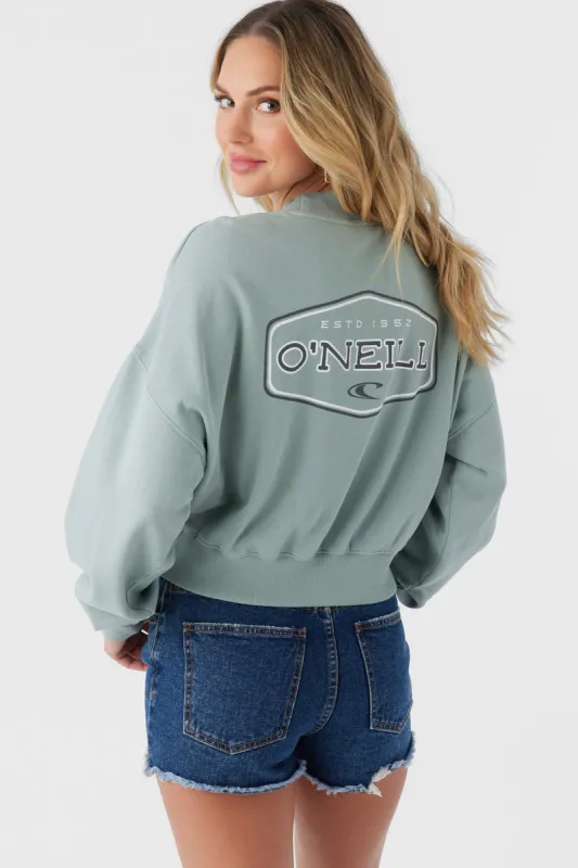 O`Neill MOMENT CROP FLEECE - SILVER BLUE sold by Sun Diego Boardshops