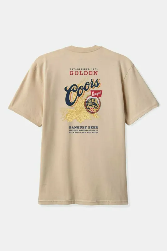 Brixton COORS START YOUR LEGACY HOPS T-SHIRT - CREAM sold by Sun Diego Boardshops