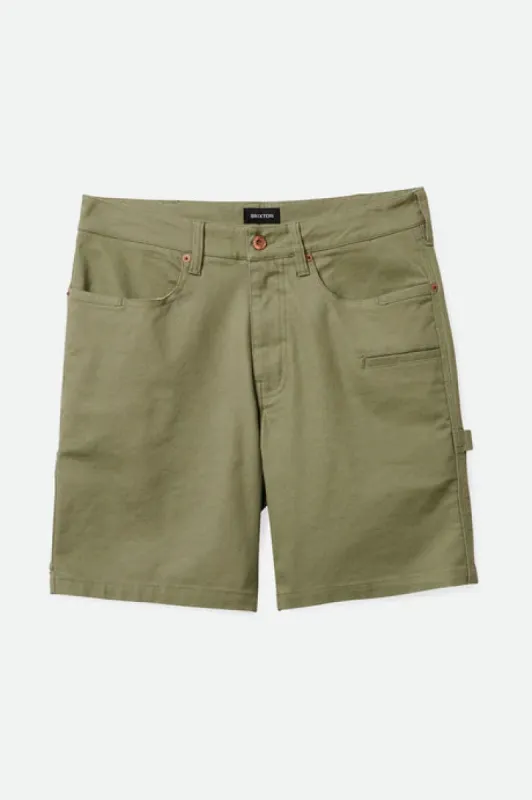 Brixton Builders Carpenter Stretch Short - Olivesurplus sold by Sun Diego Boardshops