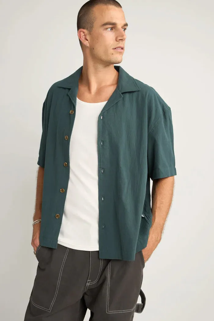 Rhythm Relaxed Texture SS Shirt - TEAL sold by Sun Diego Boardshops product image thumbnail 2