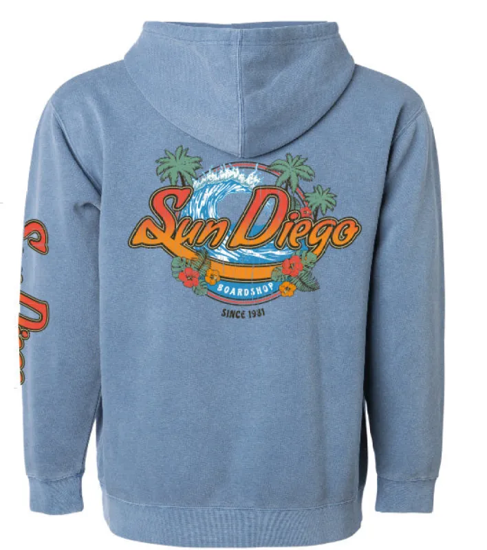 SunDiego Island Style Pigment Pullover Hoodie - Pigment Slate Blue sold by Sun Diego Boardshops