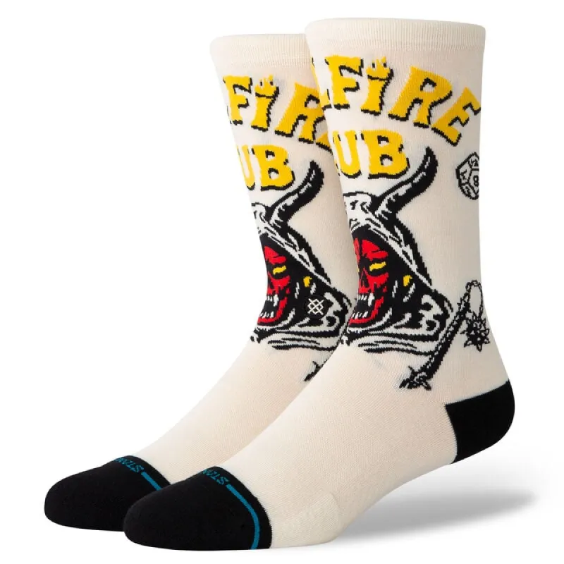 Stance STRANGER THINGS X HELLFIRE CREW SOCKS - VINTAGE WHITE made by Stance
