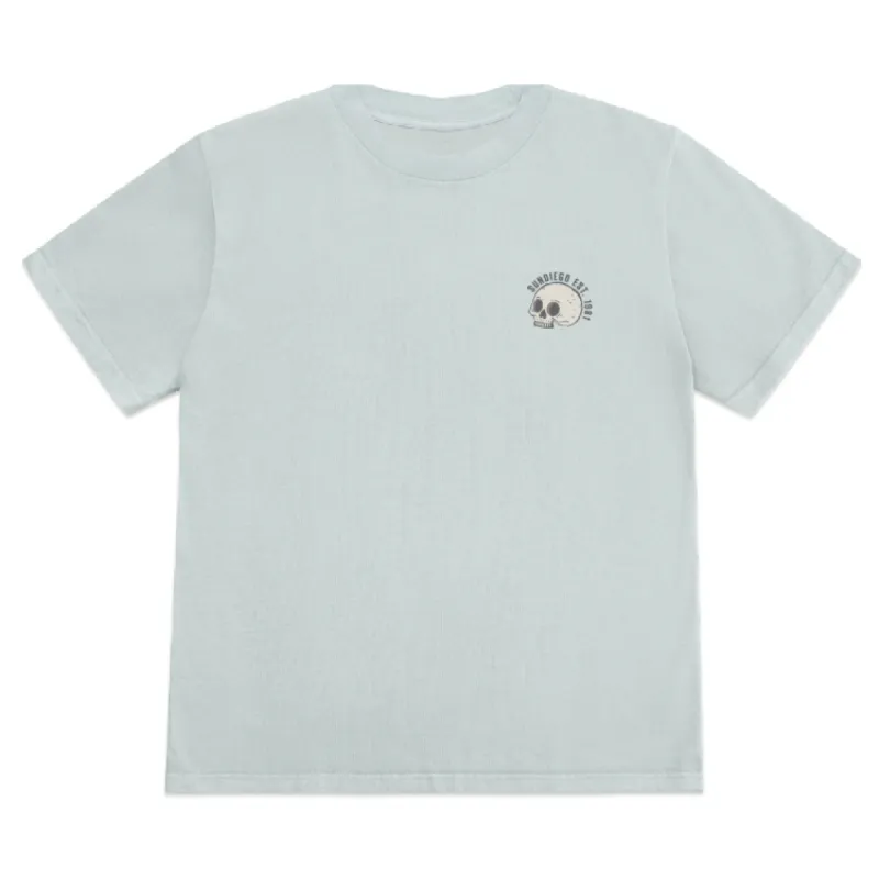 SunDiego Death Palm Box Tee - Vintage Light Blue sold by Sun Diego Boardshops