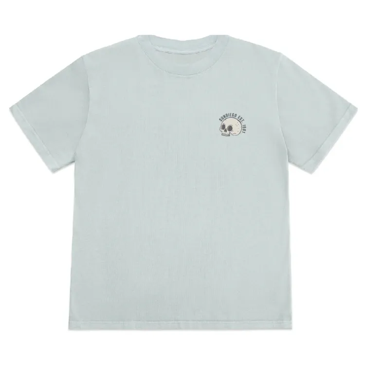 SunDiego Death Palm Box Tee - Vintage Light Blue sold by Sun Diego Boardshops