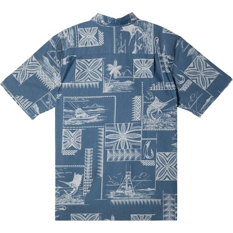 Quiksilver Mens Bill Fish Shirt - MAJOLICA BLUE OUT OF OFFICE sold by Sun Diego Boardshops product image thumbnail 2