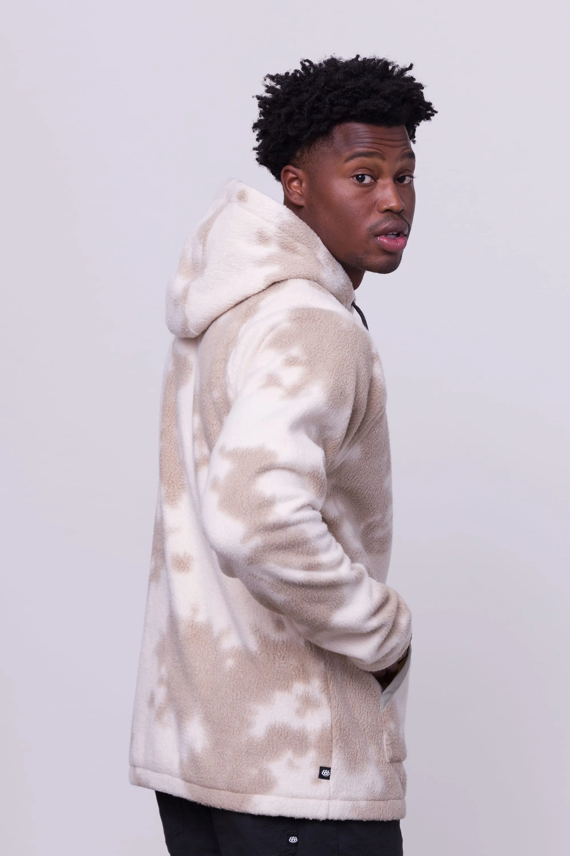 686 Buttermilk Sherpa Fleece Pullover Hoody - Dune Print sold by Sun Diego Boardshops product image thumbnail 4
