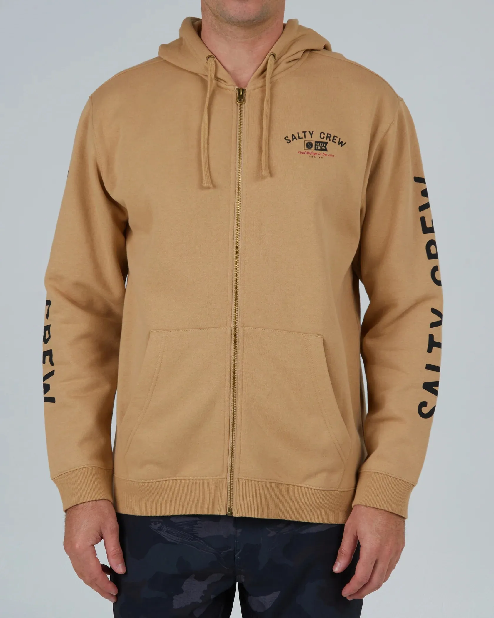 Salty Crew Surf Club Sandstone Zip Fleece - SANDSTONE sold by Sun Diego Boardshops