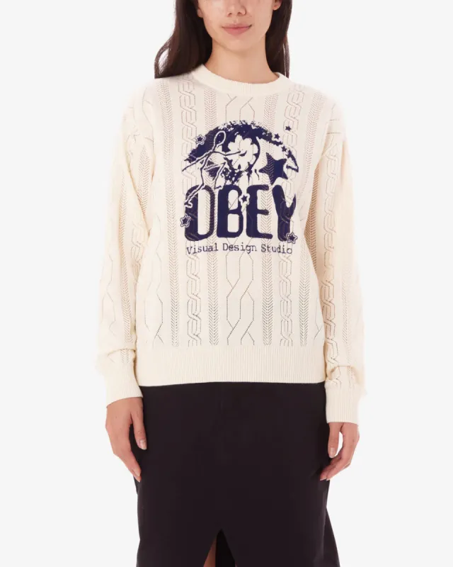 Obey STUDIO CREWNECK SWEATER - UNBLEACHED sold by Sun Diego Boardshops