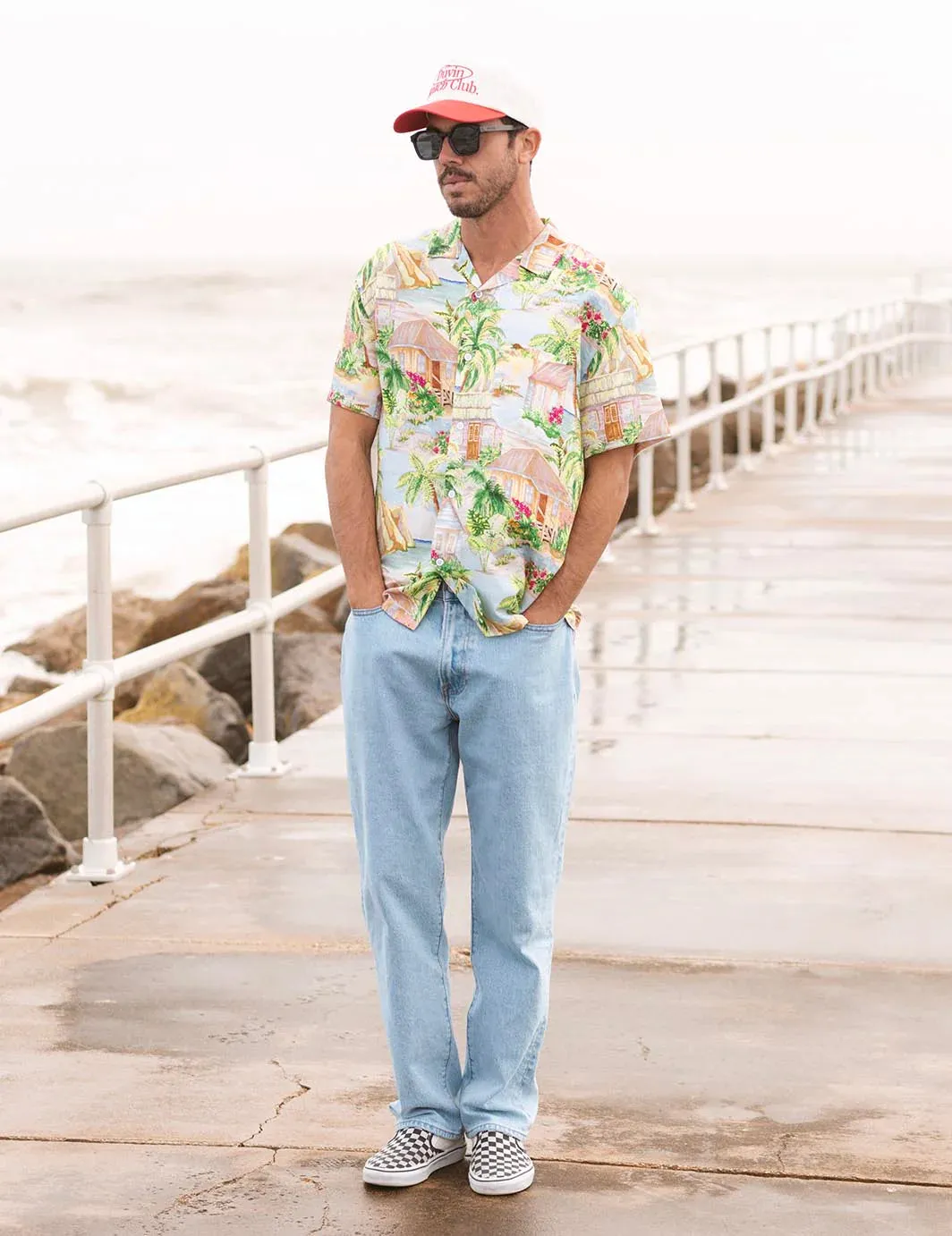 Duvin VACATION DAZE BUTTONUP - BLUE sold by Sun Diego Boardshops