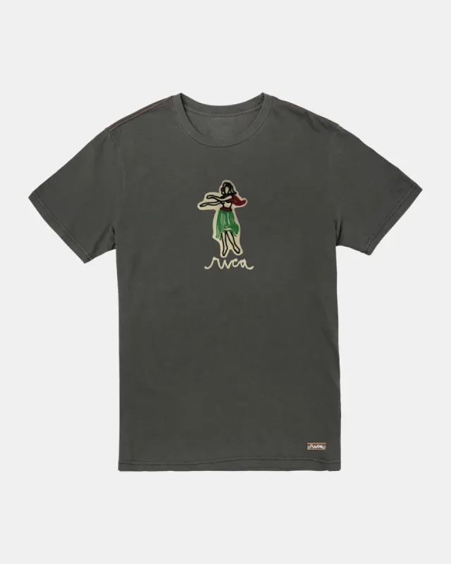 RVCA OBLOW HULA T-SHIRT - PIRATE BLACK made by RVCA