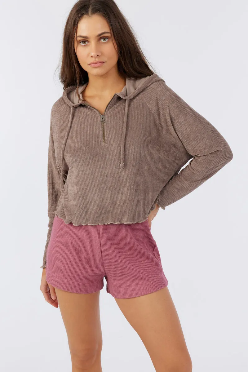 O'Neill Cammie Hoodie Top - Taupe Gray sold by Sun Diego Boardshops