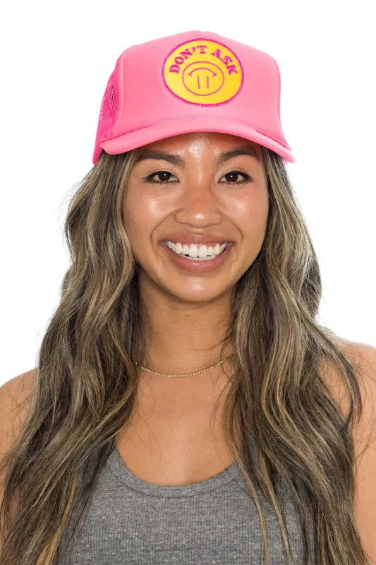 That Friday Feeling Don't Ask Trucker Hat - PINK sold by Sun Diego Boardshops