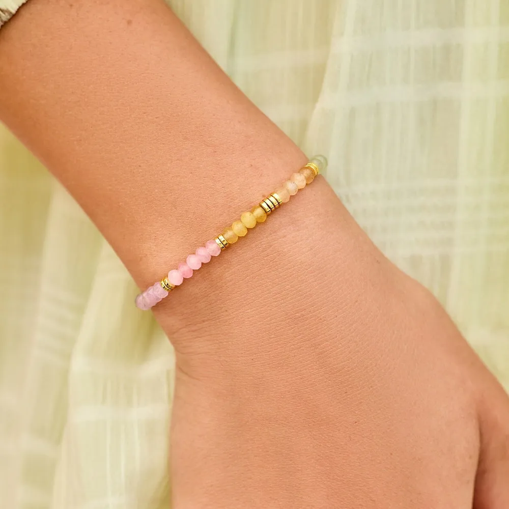 Pura Vida OMBRE RAINBOW BEAD STRETCH BRACELET - GOLD sold by Sun Diego Boardshops product image thumbnail 2