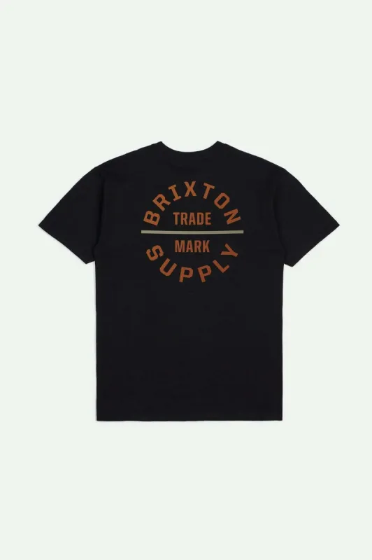 Brixton Oath V S/S Standard T-Shirt - BLACK/RUST/SAND made by Brixton