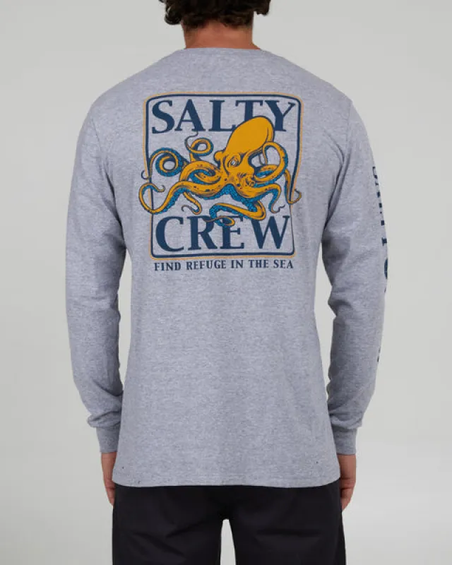 Salty Crew Ink Slinger Athletic Heather L/S Standard Tee - ATHLETIC HEATHER made by Sun Diego Boardshops