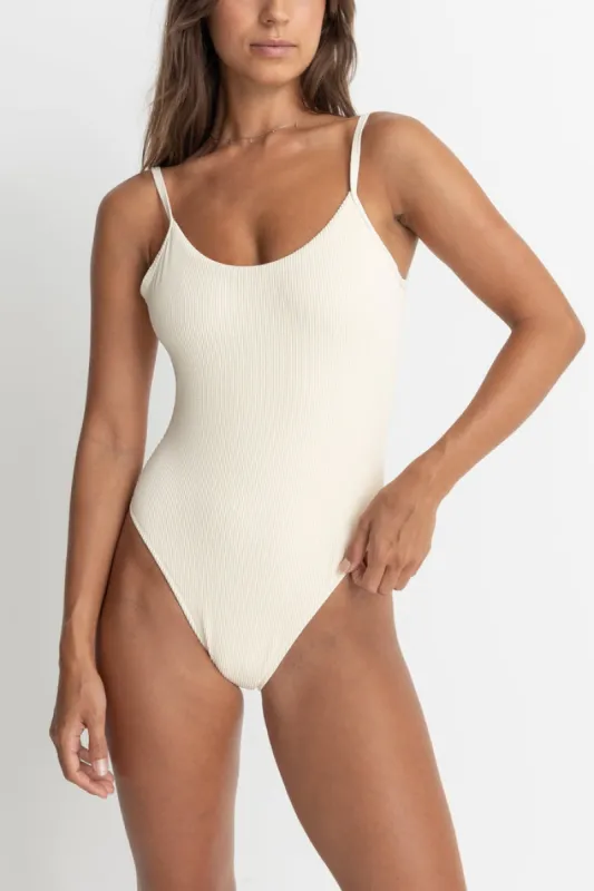 Rhythm Essential Rib Minimal One Piece - CREME sold by Sun Diego Boardshops