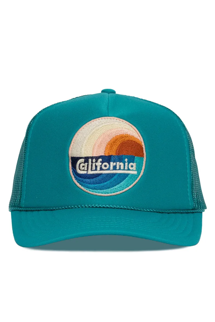 That Friday Feeling California Waves Trucker Hat - JADE sold by Sun Diego Boardshops