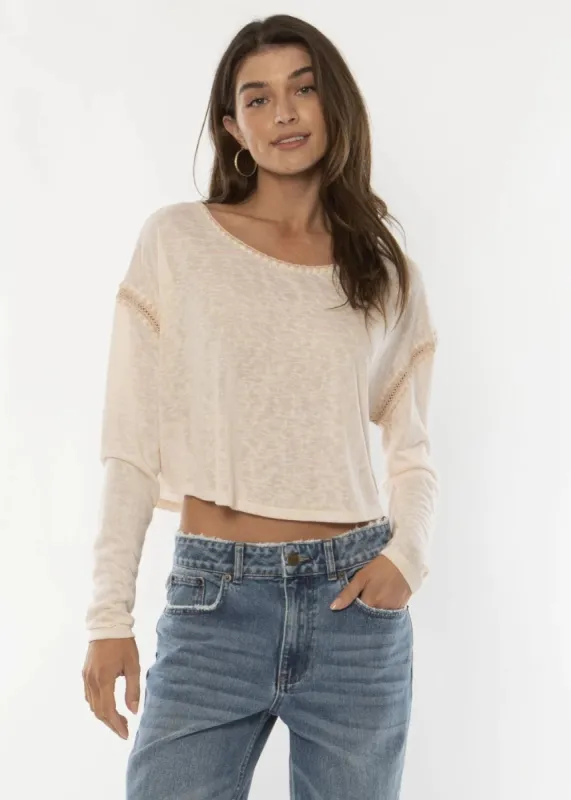 Amuse Society Kaia Ls Knit - Blush sold by Sun Diego Boardshops