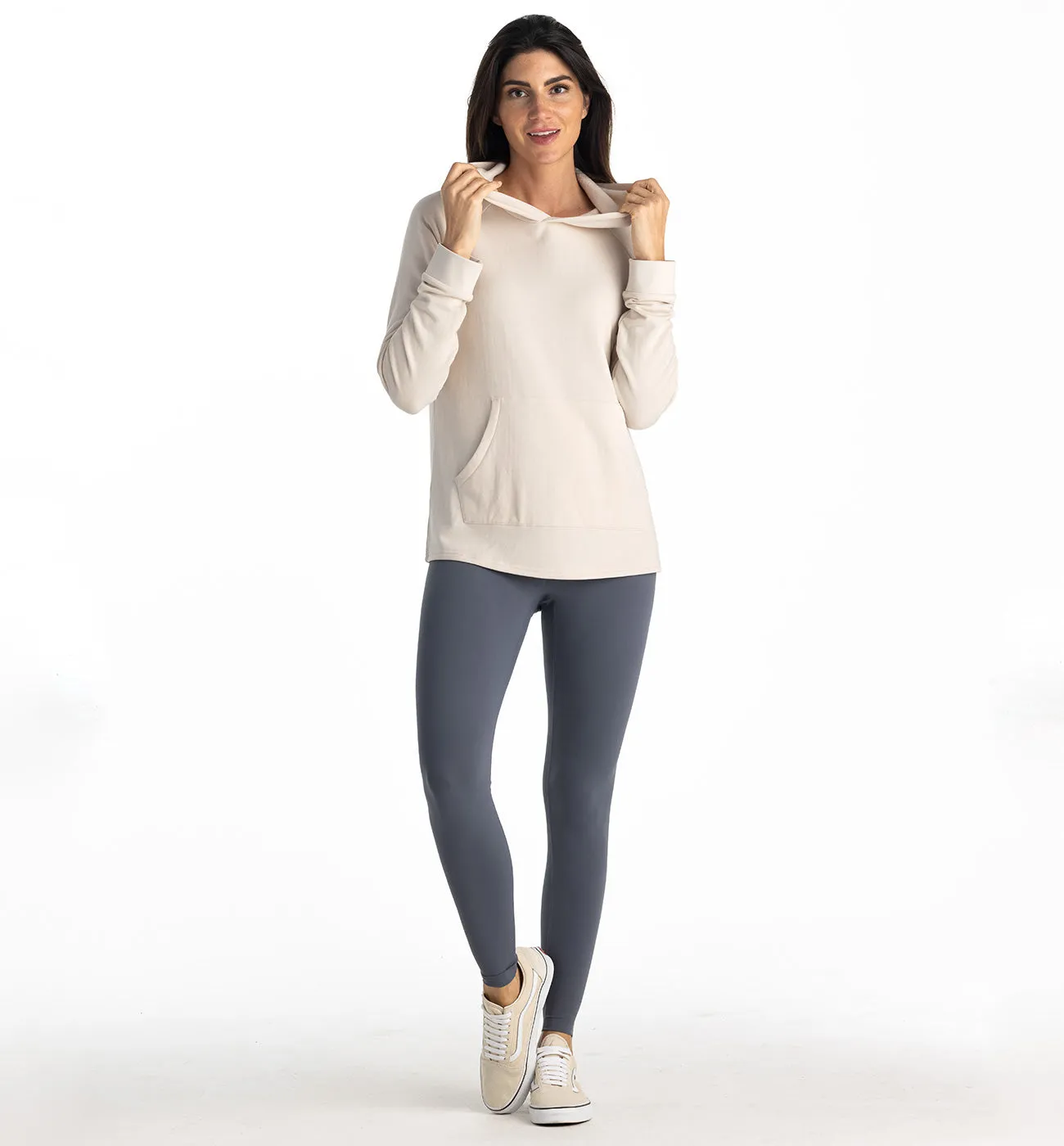 Free Fly Women's Bamboo Lightweight Fleece Hoodie - STONE sold by Sun Diego Boardshops product image thumbnail 3