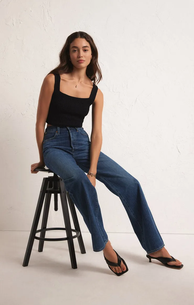 Z-SUPPLY ANDEZ CRINKLE STRETCH KNIT TANK - BLACK sold by Sun Diego Boardshops product image thumbnail 4