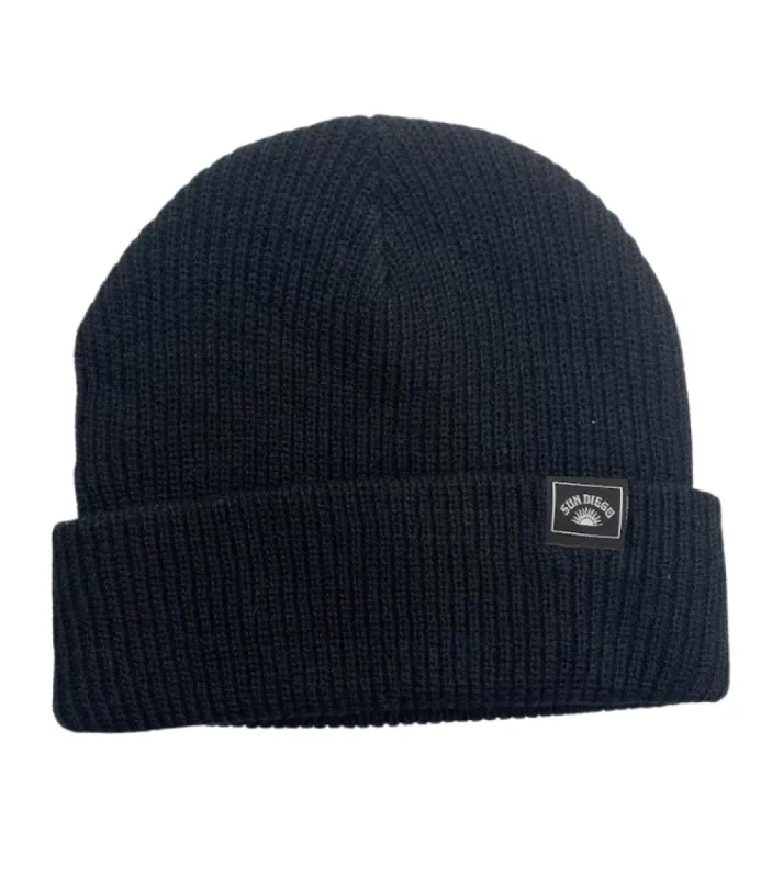 Sun Diego Reserve Solid Beanie - Black sold by Sun Diego Boardshops
