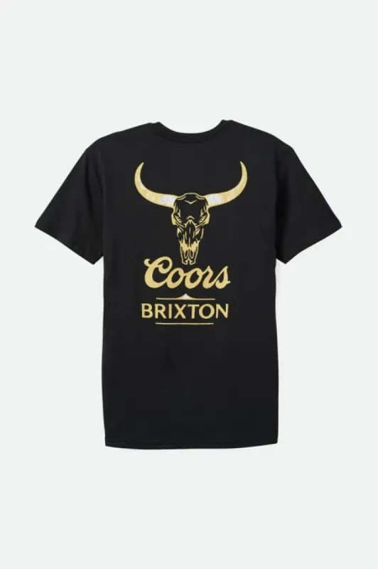 Brixton Coors Bull Tailored Tee - Black sold by Sun Diego Boardshops