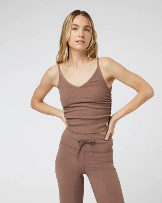 VUORI  Rib Ruched Tank - CLOVE sold by Sun Diego Boardshops