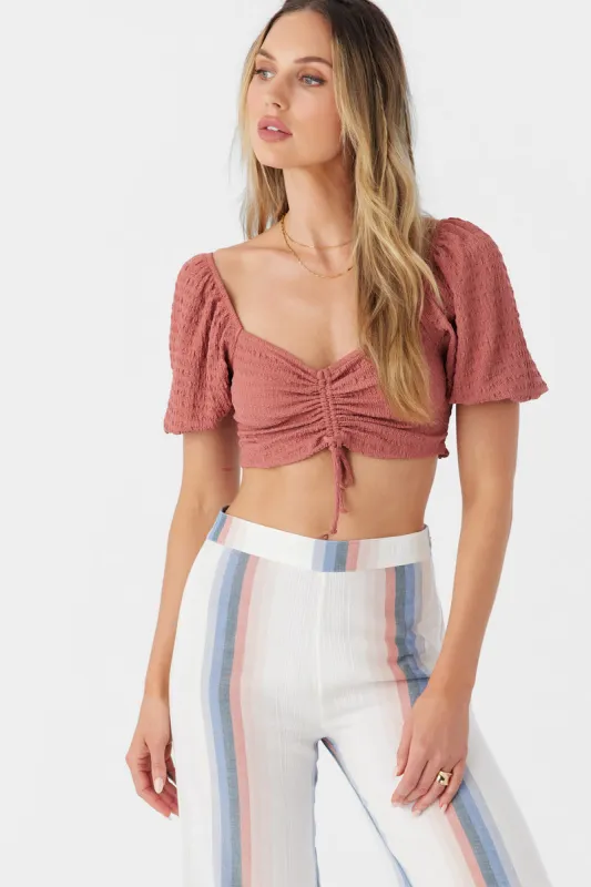 O'Neill Polly Textured Knit Crop Top - Canyon Rose sold by Sun Diego Boardshops
