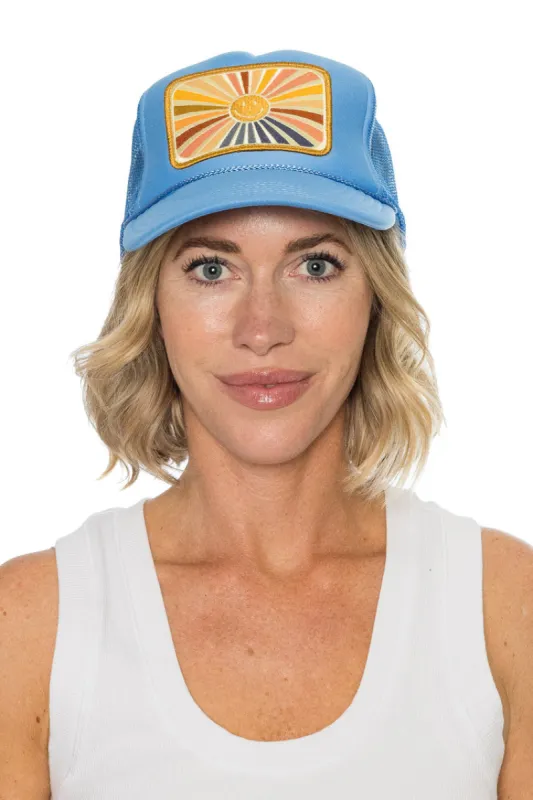 That Friday Feeling Rays Of Happy Trucker Hat - Blue sold by Sun Diego Boardshops