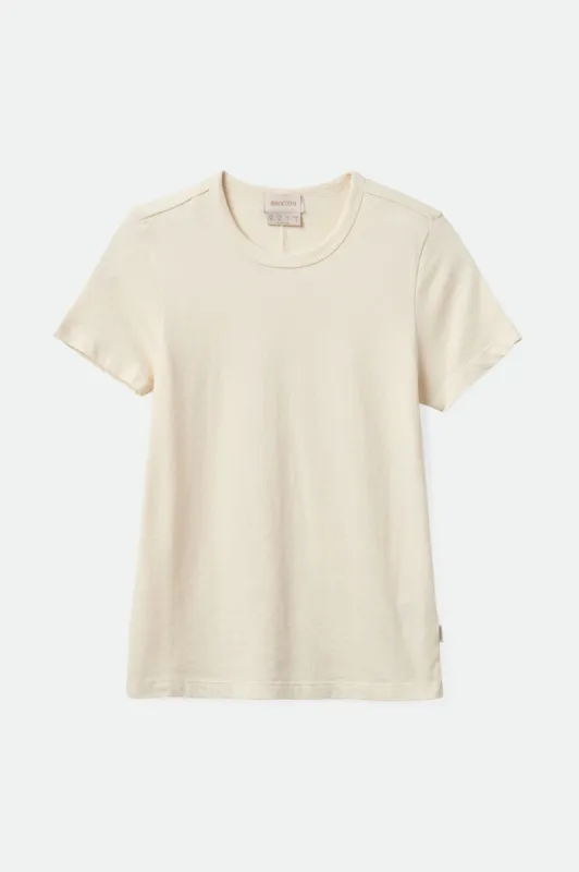 Carefree Organic Garment Dye Slim Crew Tee - White Smoke sold by Sun Diego Boardshops