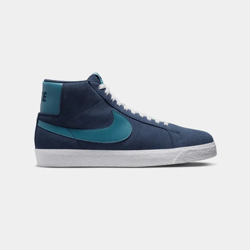 NIKE SB ZOOM BLAZER MID - MIDNIGHT NAVY/NOISE AQUA sold by Sun Diego Boardshops