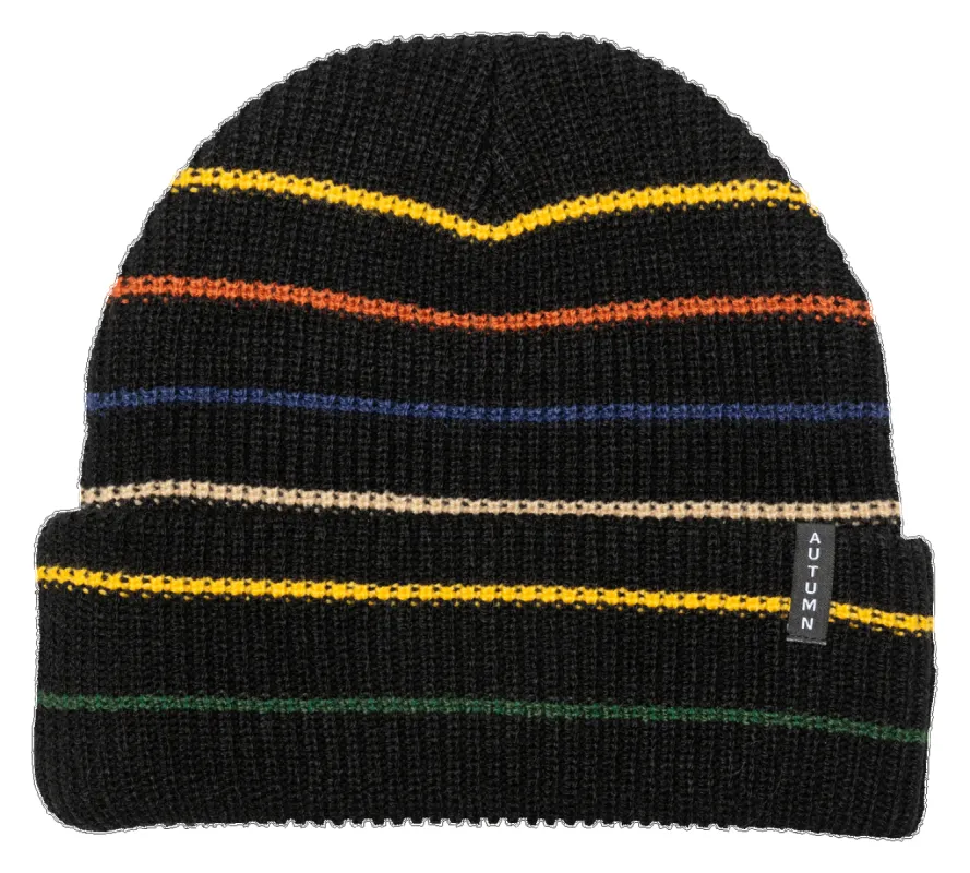 Autumn Multi Stripe Beanie - Black sold by Sun Diego Boardshops
