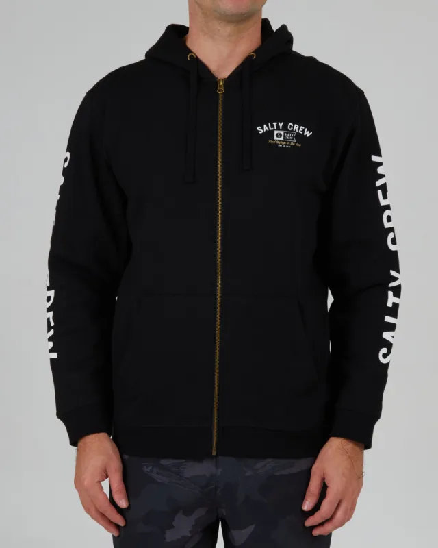 Salty Crew Surf Club Black Zip Fleece - BLACK sold by Sun Diego Boardshops