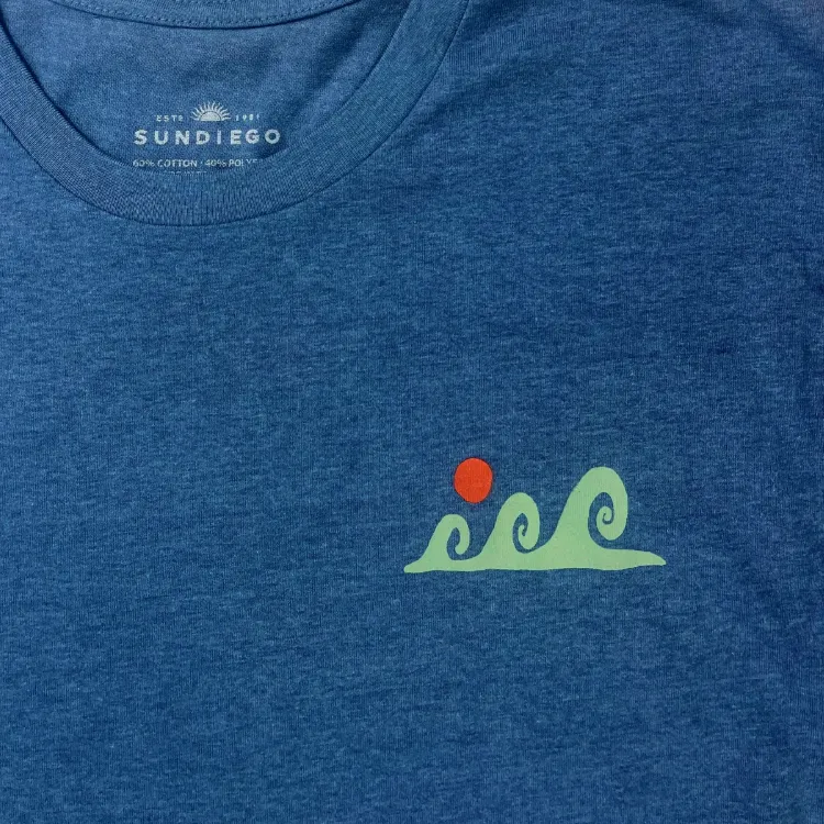 SunDiego TRES WAVES T-Shirt - Slate Heather sold by Sun Diego Boardshops product image thumbnail 3