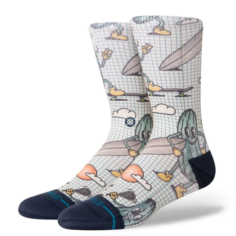 Stance Feeling Pickled Poly Blend Crew Socks - CREAM sold by Sun Diego Boardshops