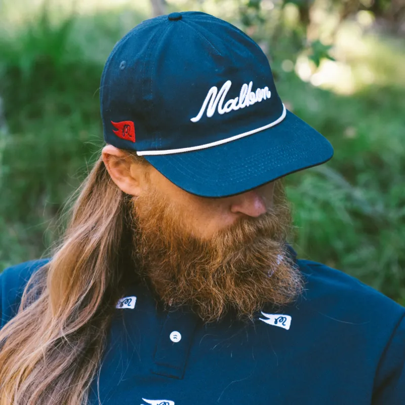 MALBON GOLF WINSTON ROPE HAT - NAVY made by Sun Diego Boardshops