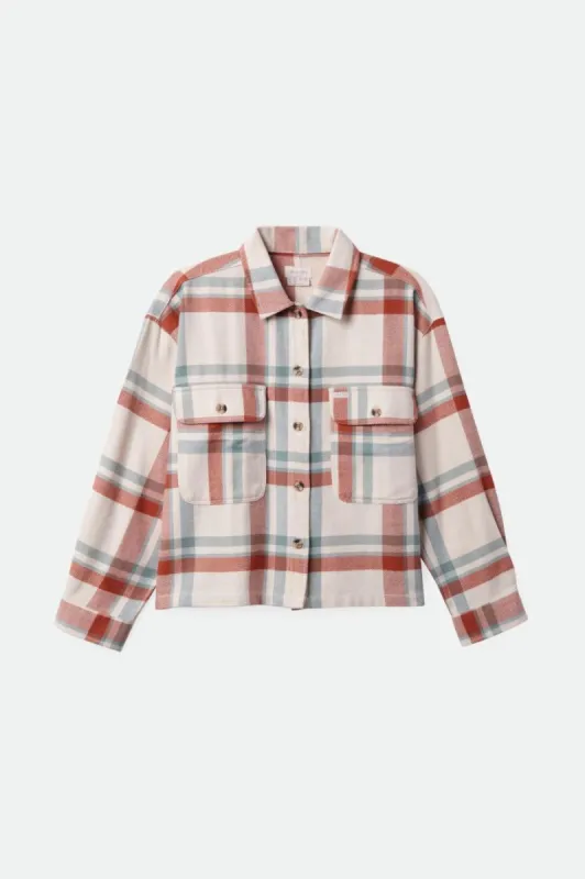 Bowery Women's Flannel - White Smoke/Terracotta sold by Sun Diego Boardshops