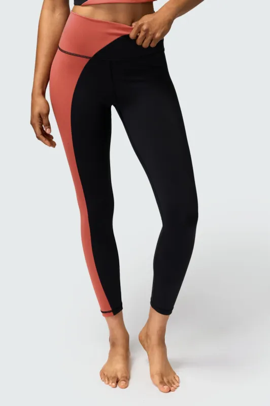 Spiritual Gangster Zoe Colorblock 7/8 Legging - Rosewood/Black sold by Sun Diego Boardshops