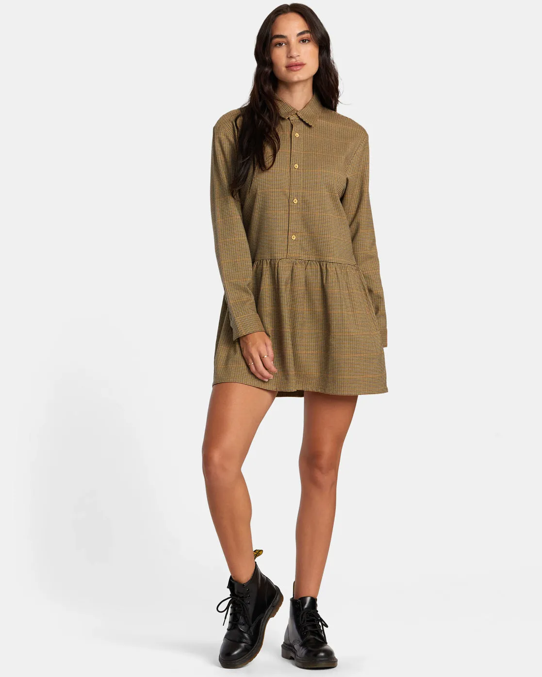 RVCA Not Today Mini Dress - Tan sold by Sun Diego Boardshops product image thumbnail 2